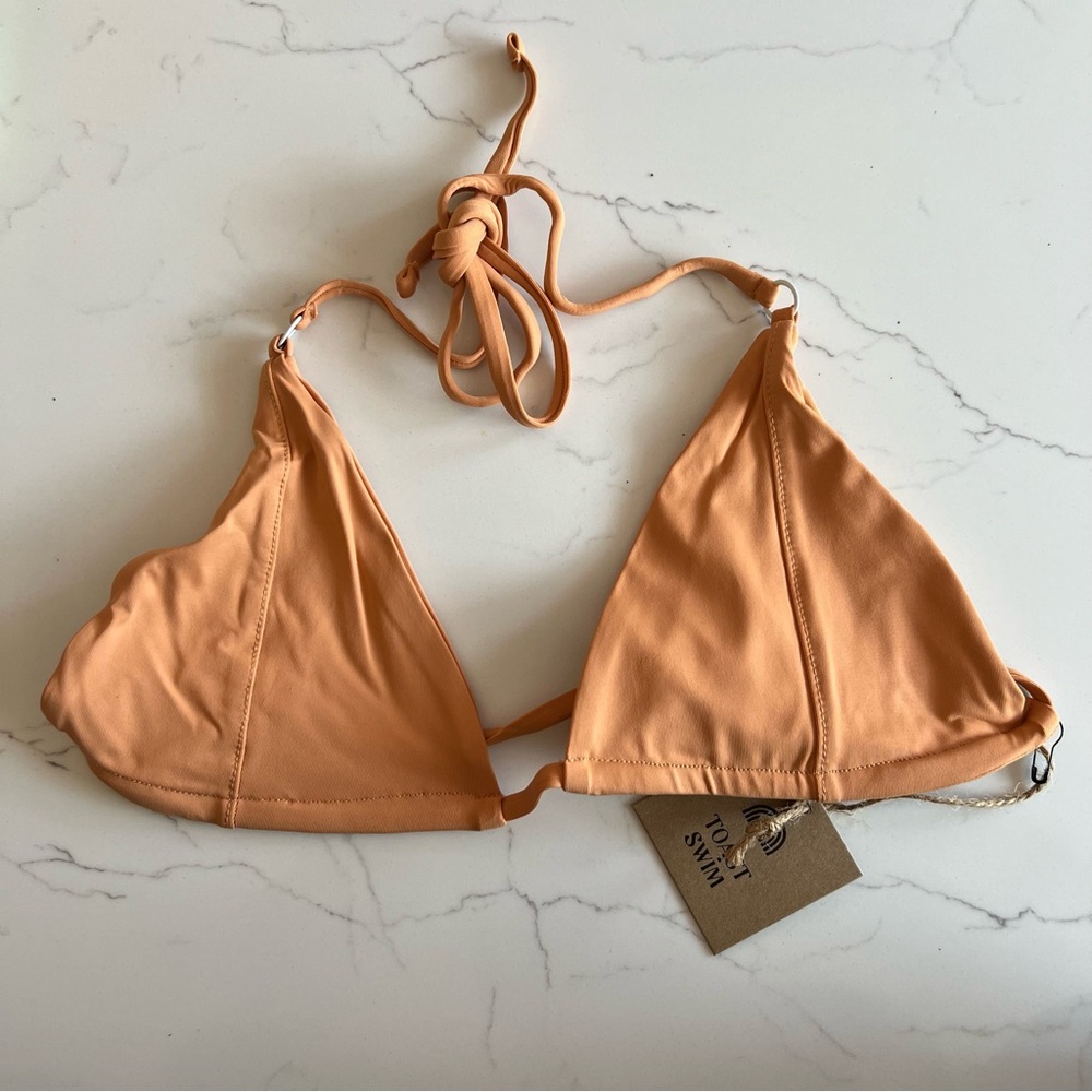 Free People X Toast signature tie tri-top | color sandstone | size S